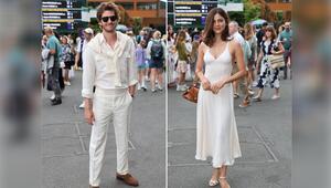 Andrew Garfield und Monica Barbaro besuchen das Tennisturnier in Wimbledon.