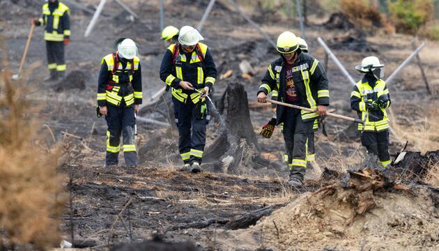 Waldbrand in Thüringen - Saalfelder Höhe