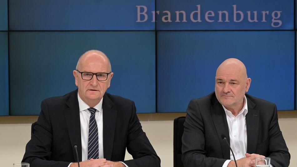 SPD-Ministerpräsident Woidke und BSW-Landeschef Crumbach