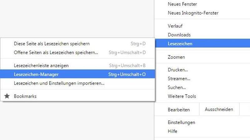 Lesezeichen ordnen in Chrome