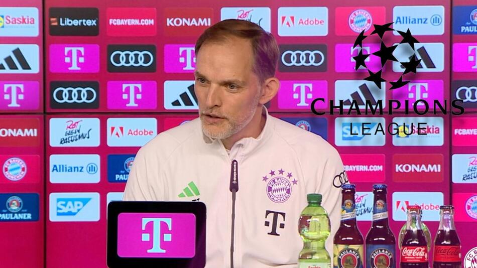 Bayern Münchens Trainer Thomas Tuchel während einer Pressekonferenz