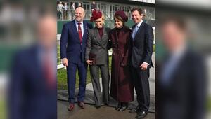 Mike Tindall, Zara Tindall, Prinzessin Eugenie und Jack Brooksbank (v.l.) in Cheltenham.