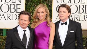 Michael J. Fox mit Ehefrau Tracy und Sohn Sam im Jahr 2013.