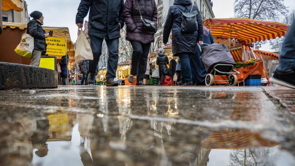 Regenwetter auf dem Markt