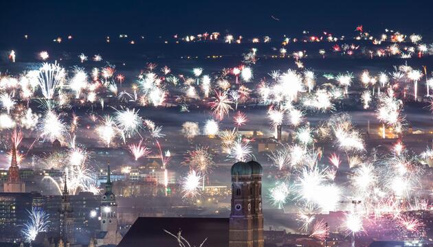 Silvesterfeuerwerk in München