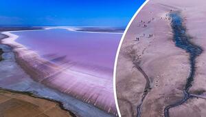 Pinkfarbenes Naturwunder: Salzsee in der Türkei ändert seine Farbe