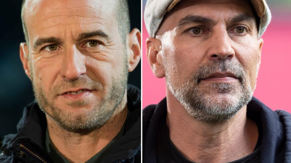 Die ehemaligen Bayern-Profis und Fußball-Europameister Mehmet Scholl (l.) und Markus Babbel ...